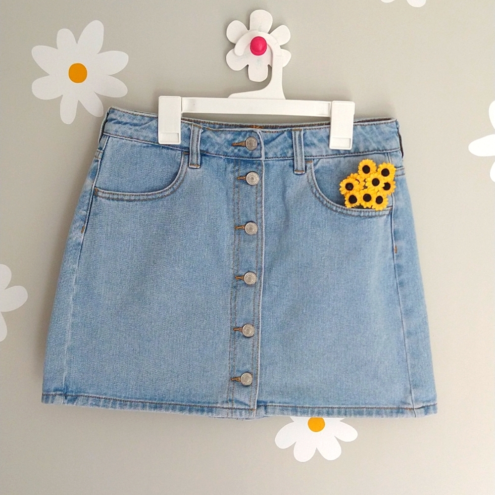 🌼Pacsun Denim Button-Front Mini Skirt